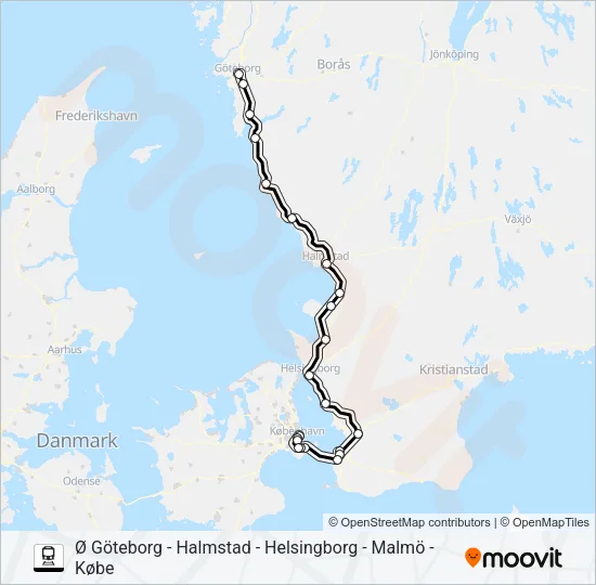 ÖRESUNDSTÅG Train Line Map
