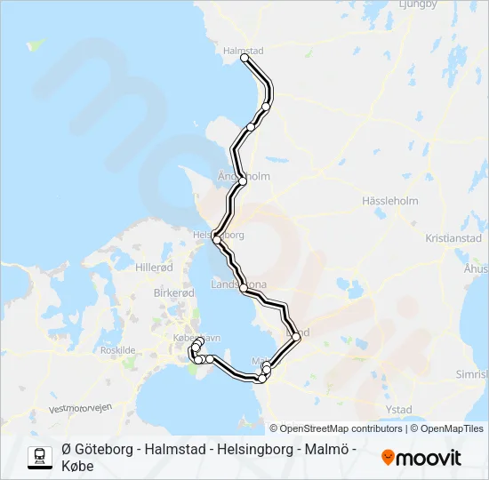 ÖRESUNDSTÅG Train Line Map