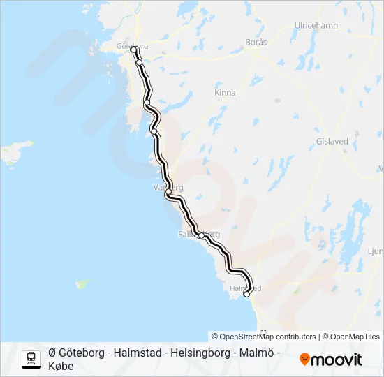 ÖRESUNDSTÅG Train Line Map