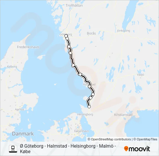 ÖRESUNDSTÅG Train Line Map