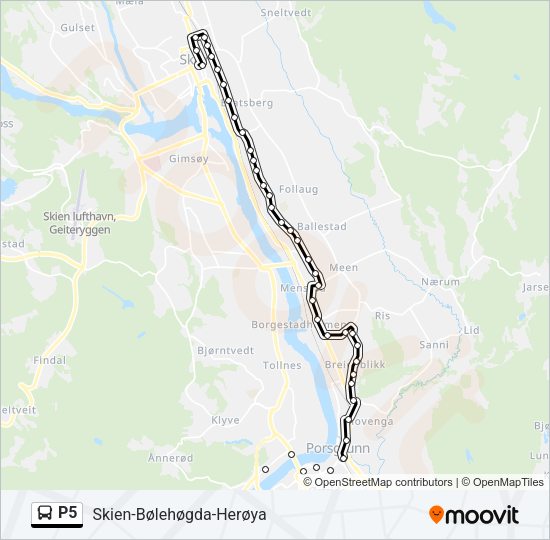 P5 Bus Line Map