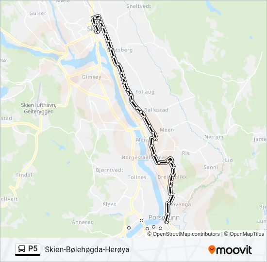 P5 Bus Line Map