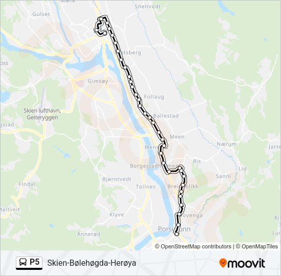 P5 Bus Line Map
