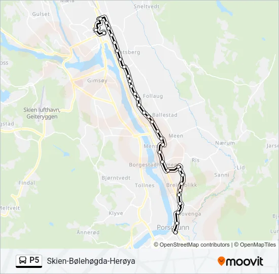 P5 Bus Line Map