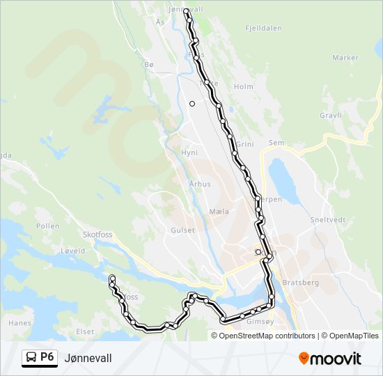 P6 Bus Line Map