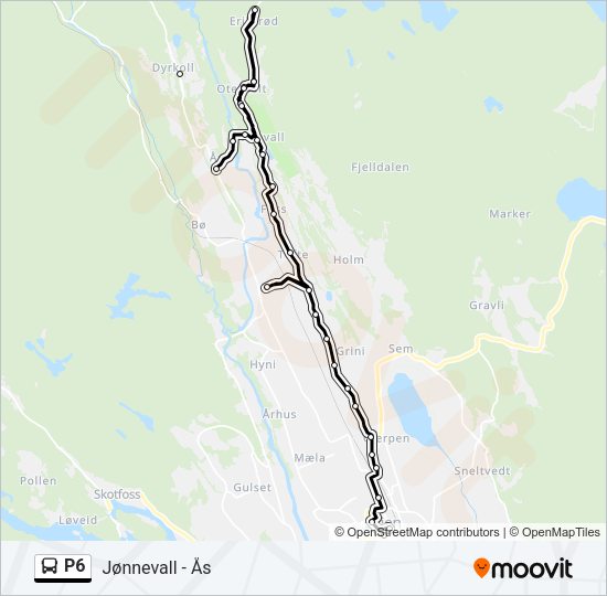 P6 Bus Line Map