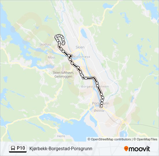 P10 Bus Line Map