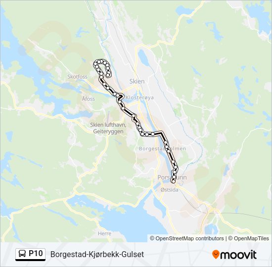 P10 Bus Line Map