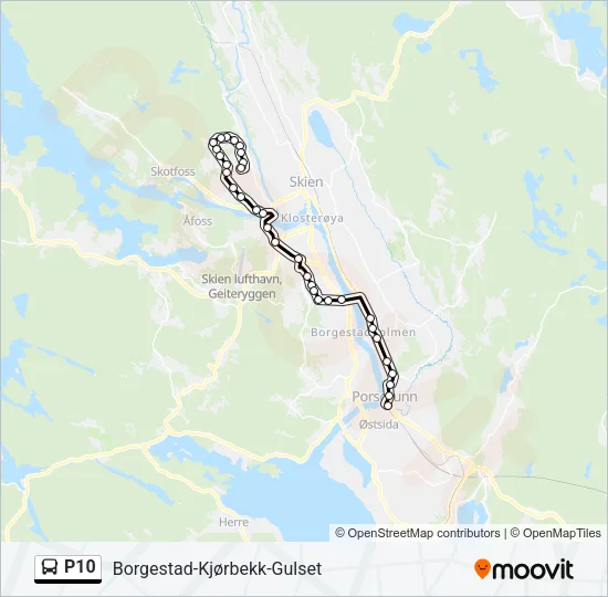 P10 Bus Line Map