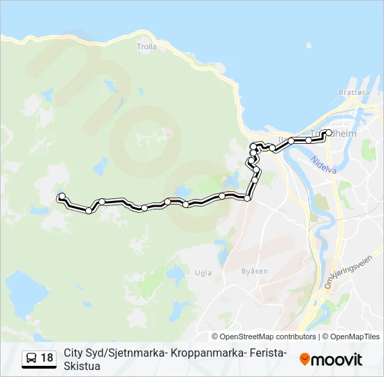 18 Bus Line Map