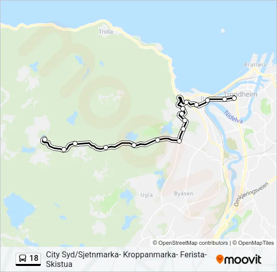 18 Bus Line Map