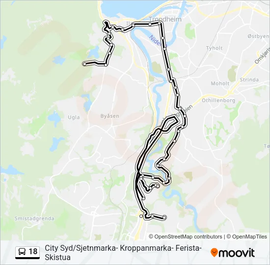 18 Bus Line Map