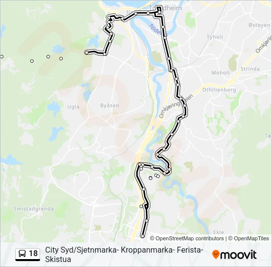18 Bus Line Map