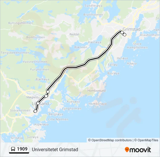 1909 Bus Line Map