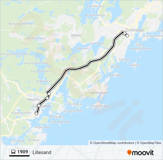 1909 Bus Line Map