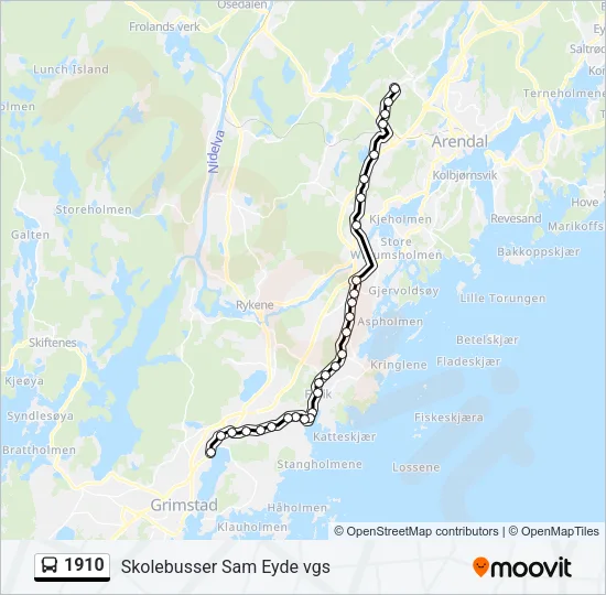 1910 Bus Line Map