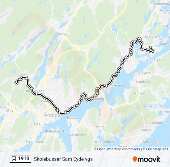 1910 Bus Line Map