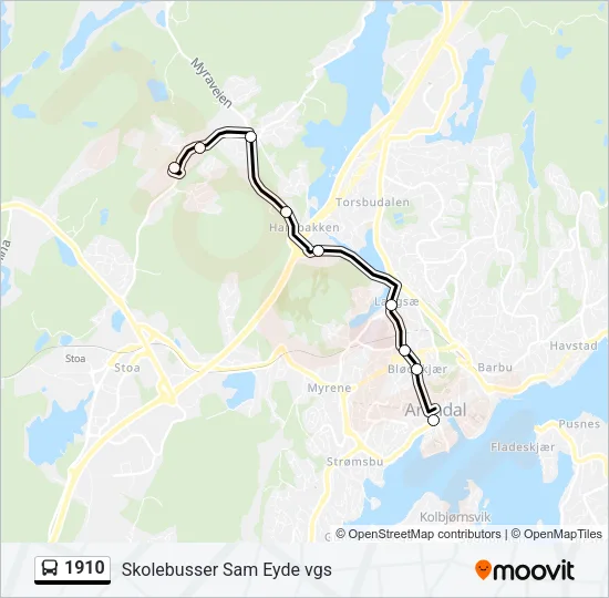 1910 Bus Line Map