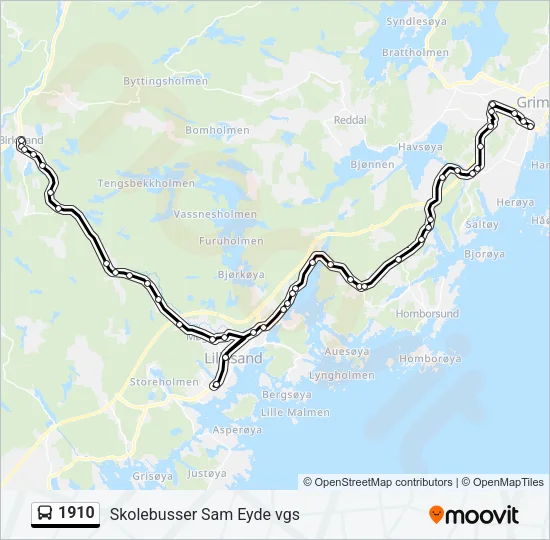1910 Bus Line Map