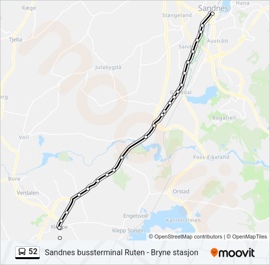 52 Bus Line Map