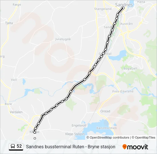 52 Bus Line Map