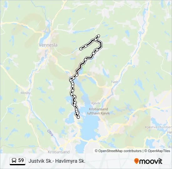59 Bus Line Map