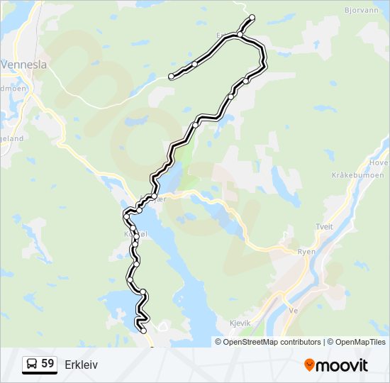 59 bus Line Map