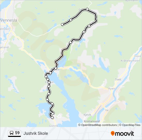 59 bus Line Map