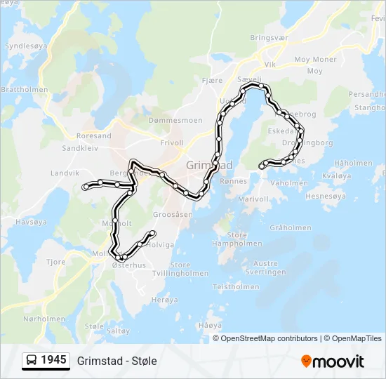 1945 Bus Line Map