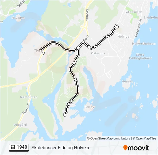 1940 Bus Line Map