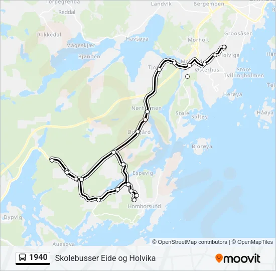 1940 Bus Line Map