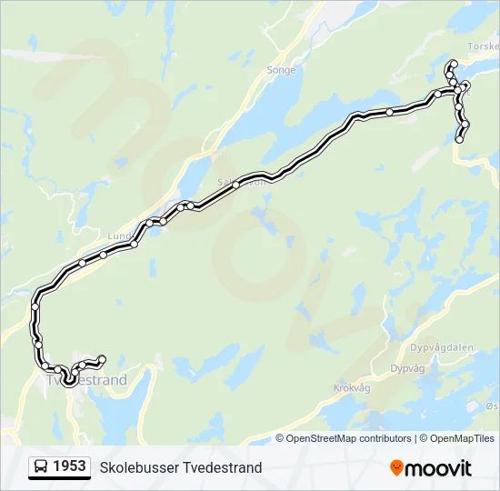 1953 Bus Line Map