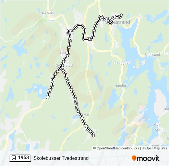 1953 Bus Line Map