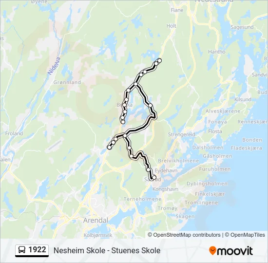 1922 Bus Line Map