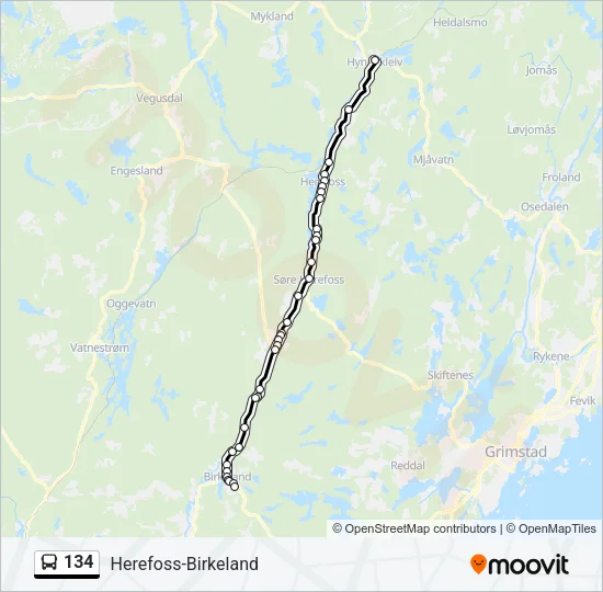 134 Bus Line Map