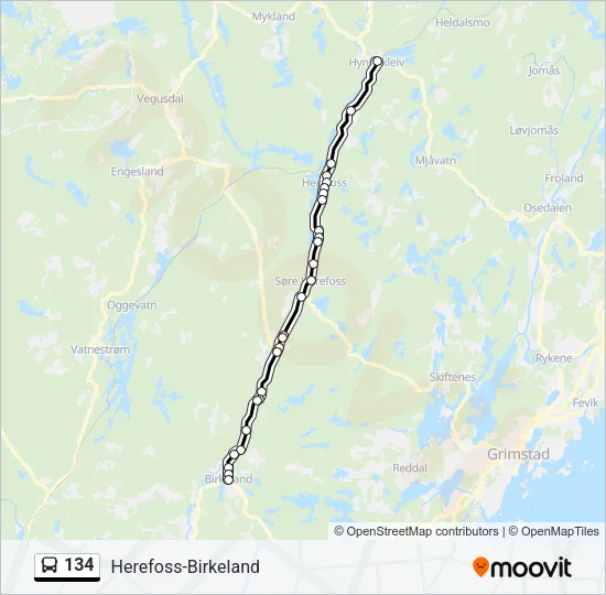 134 Bus Line Map