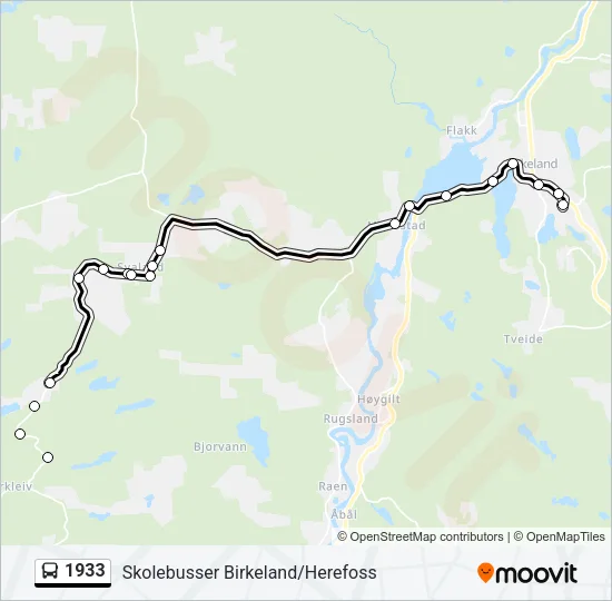 1933 Bus Line Map