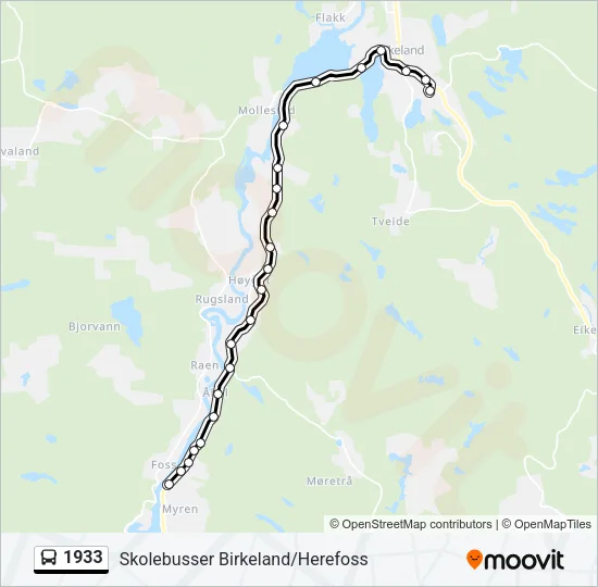 1933 Bus Line Map