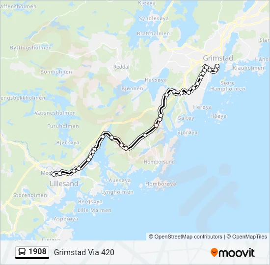1908 Bus Line Map