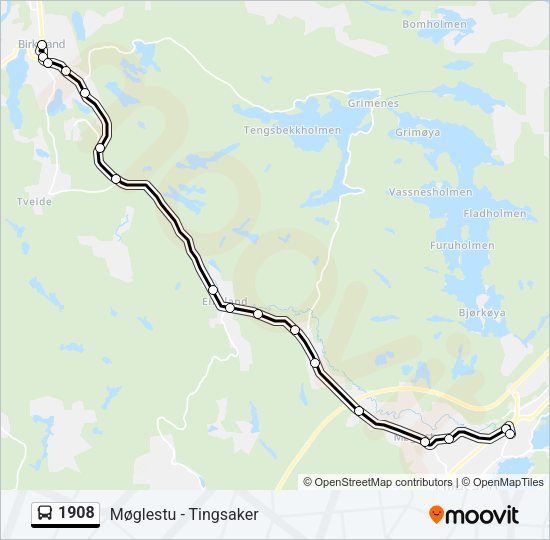 1908 Bus Line Map