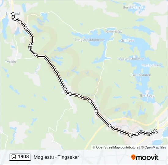 1908 Bus Line Map