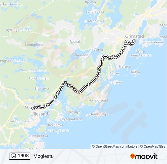 1908 Bus Line Map