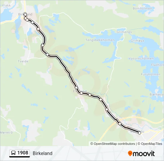 1908 Bus Line Map