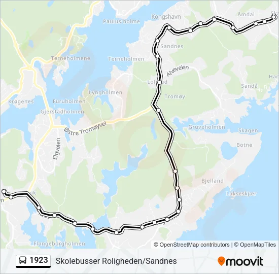 1923 Bus Line Map