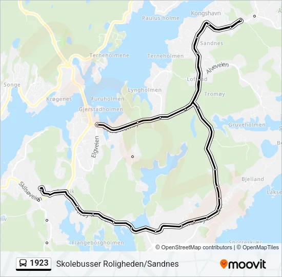 1923 Bus Line Map