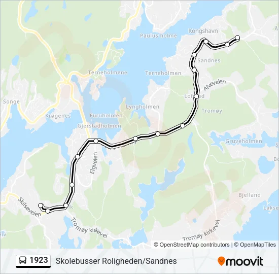 1923 Bus Line Map