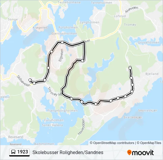 1923 Bus Line Map