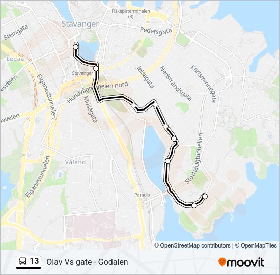 13 Bus Line Map