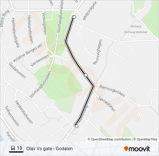 13 Bus Line Map