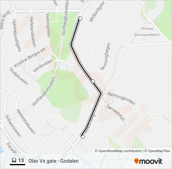 13 Bus Line Map